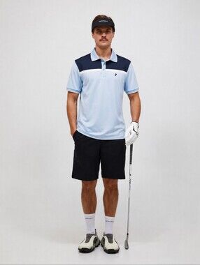 Peak Performance Golf Polo Shirt Size XXL Blue Two Toned Short Sleeve